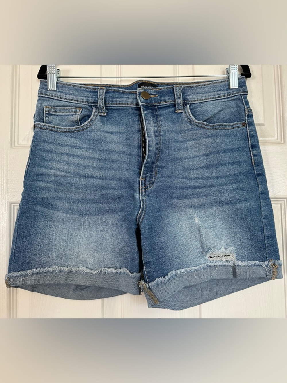 Classic High-Rise Blue Denim Jean Shorts